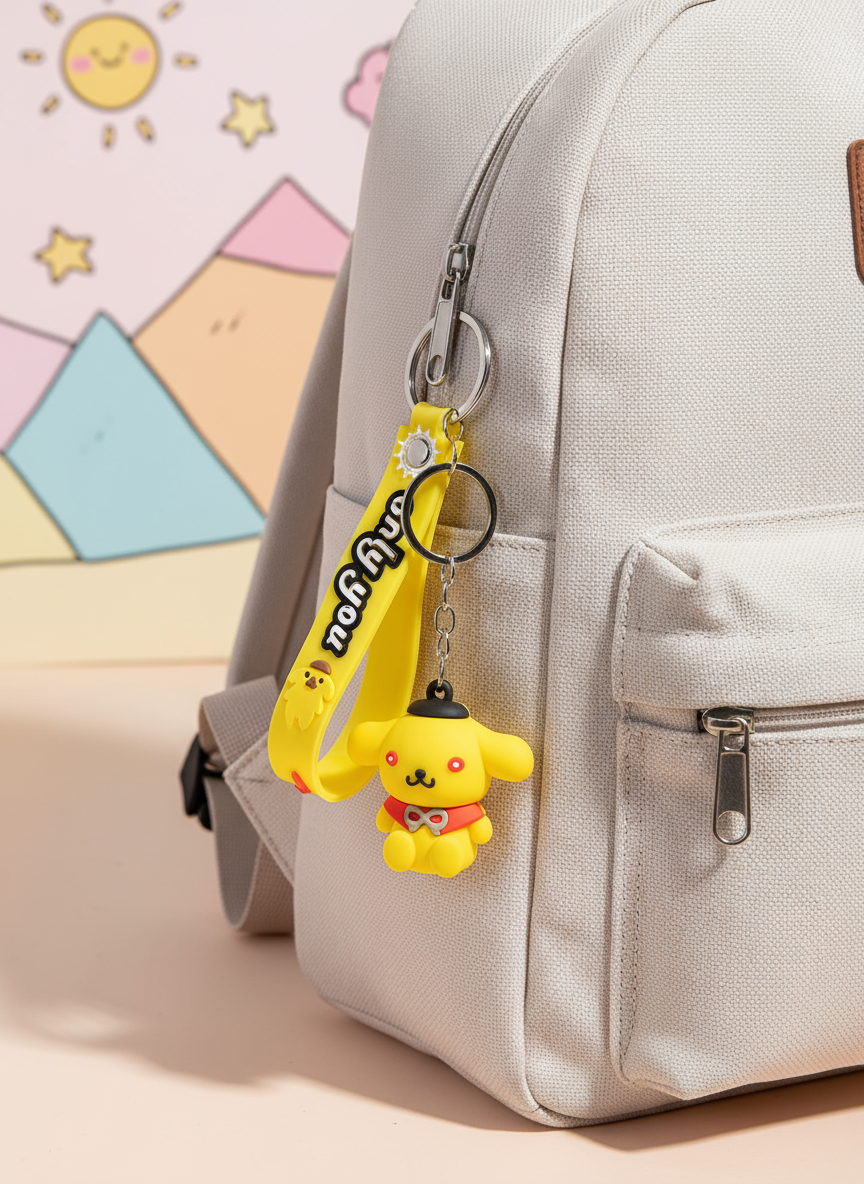 💛 Cute Yellow Bear Keychain – Cuddles & Fun
