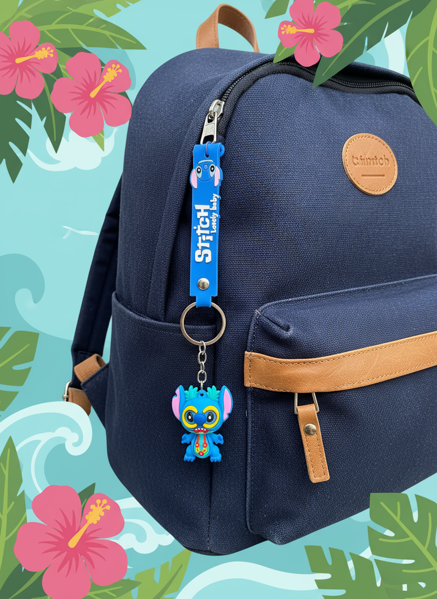 Cute Stitch Summer Keychain – Sunshine & Cuddles