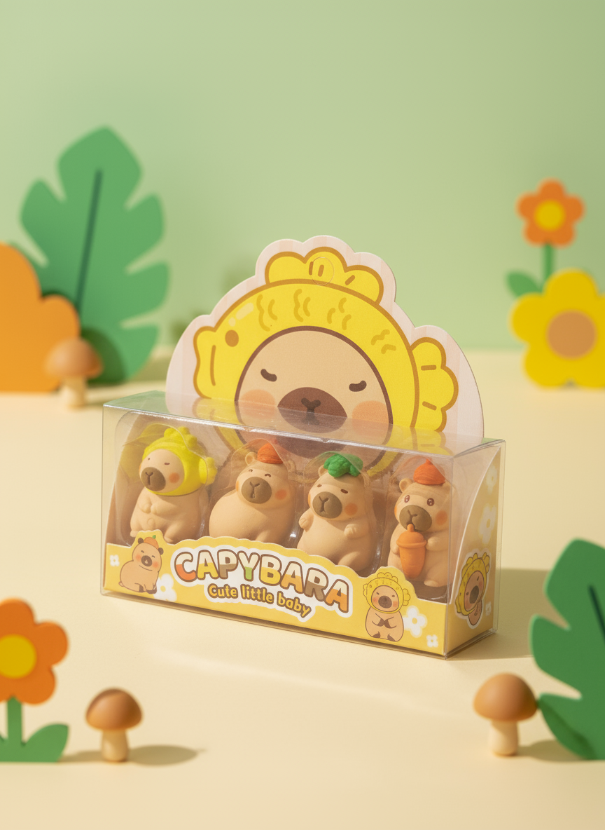 Cute Teddy Eraser Set – Set of 4