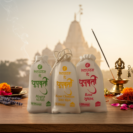 Temple Essentials Combo (Kesar Chandan  • Lavender • Rose) Quantity: 30 sticks per combo
