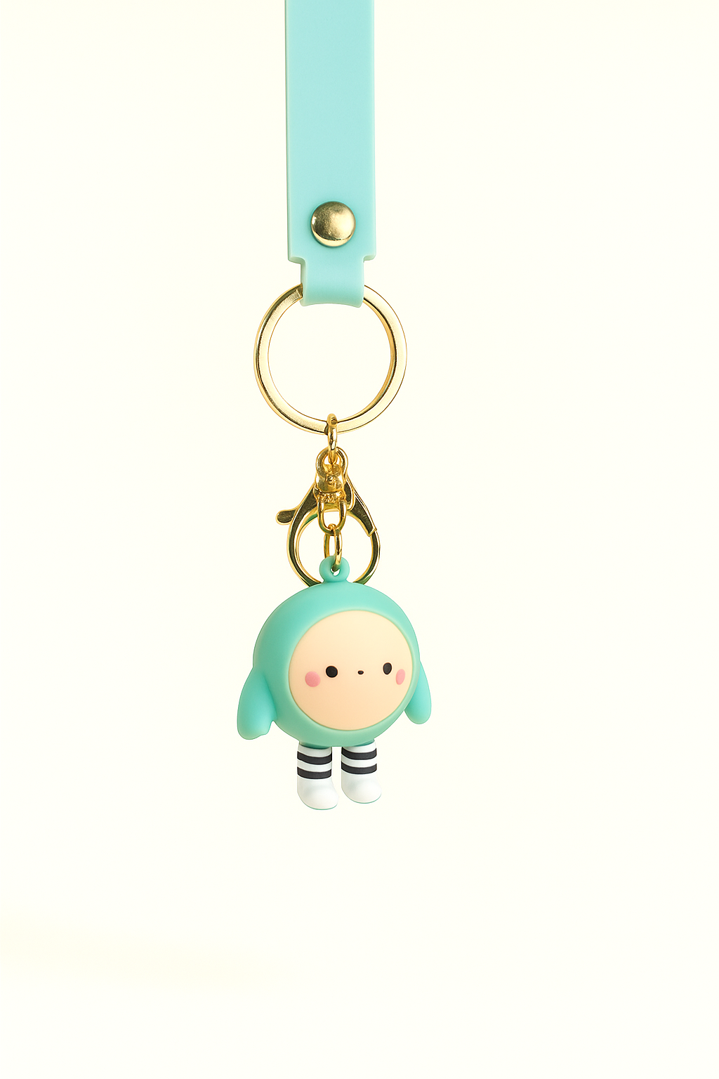 💚 Light Green Cute Cartoon Keychain – Adorable & Fun