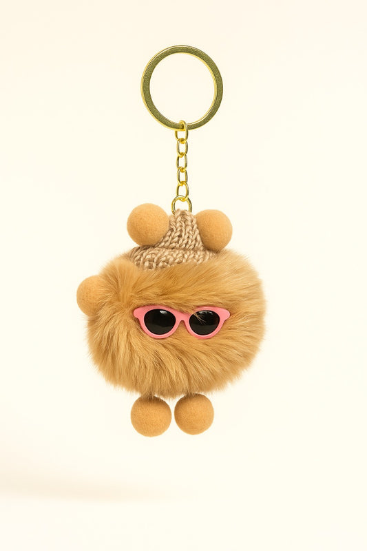 Brown Pookie Keychain – Cozy, Soft & Cheerful