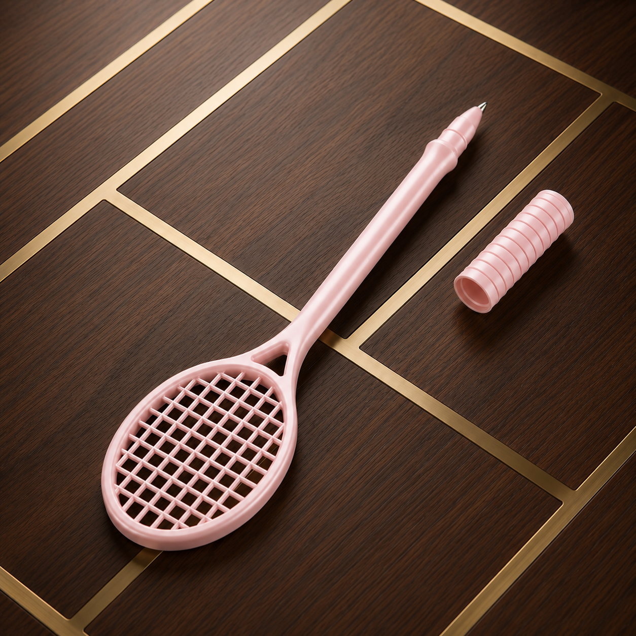 Badminton Racket Novelty Pen - Baby Pink