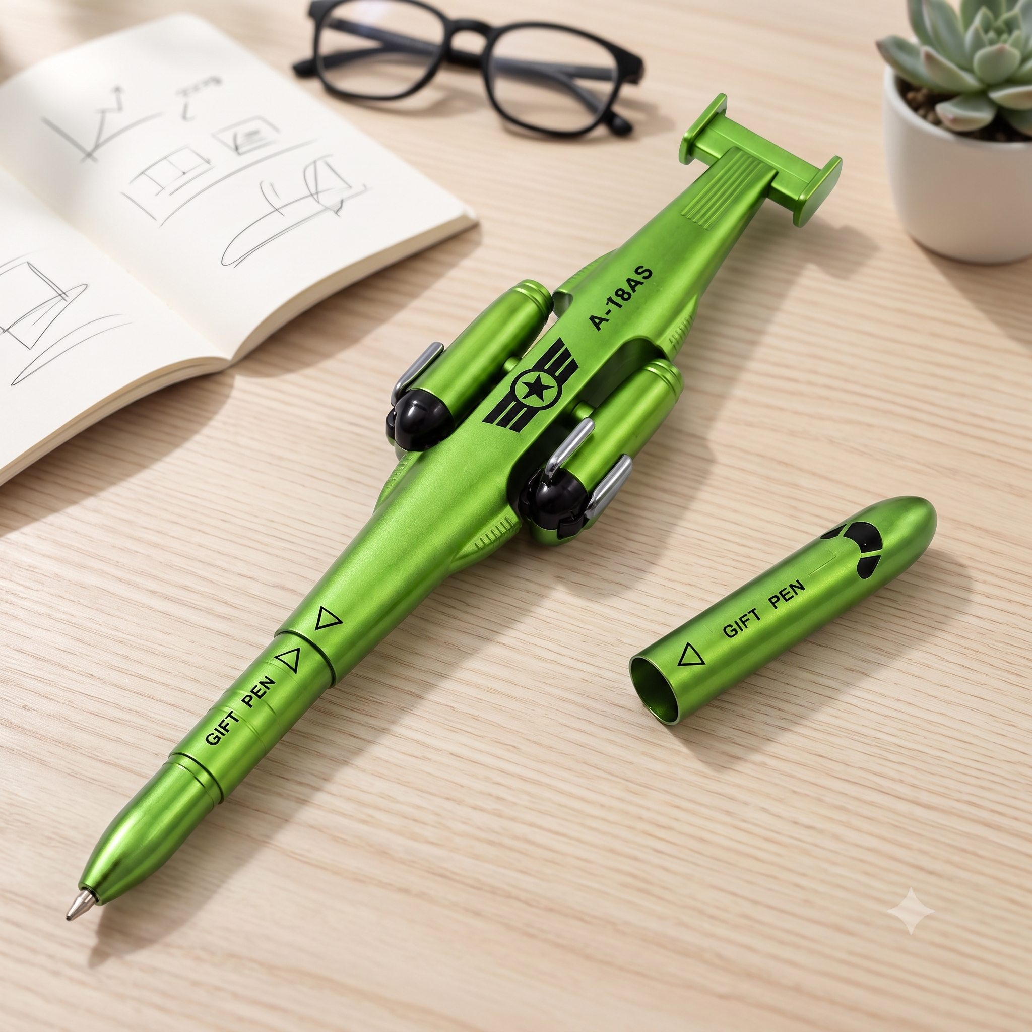 Aircraft Novelty Pen - Green